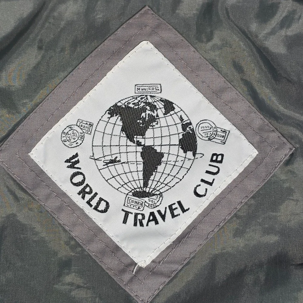 World Travel Club Mens Gray Harrington Jacket Epaulettes Med Made in Hong Kong